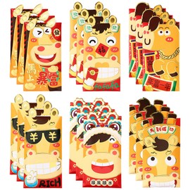 18Pcs New Year Red Packet Year, Chinese Red Envelopes Large Lunar of The Horse Hongbao, Cash, Lucky Money, Cute Horse Patterns for Spring Festival Christmas, Wedding Gifts, Birthday