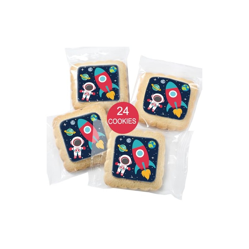 Space Themed Cookies Individually Wrapped Bulk | Outer Space Astronaut