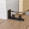 BONIKLUBA Adjustable Sliding Barn Door Floor Guide,Flat Bottom Design Style,Black(1PCS)