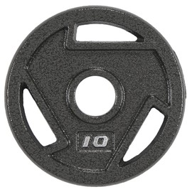 Signature Fitness Cast Iron Plate Weight Plate for Strength Training and Weightlifting, 2-Inch Center (Olympic), 10LB (Single)