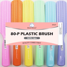 Dream World Mini Plastic Hair Brush Pastel Assorted Color 12 Pcs Pack