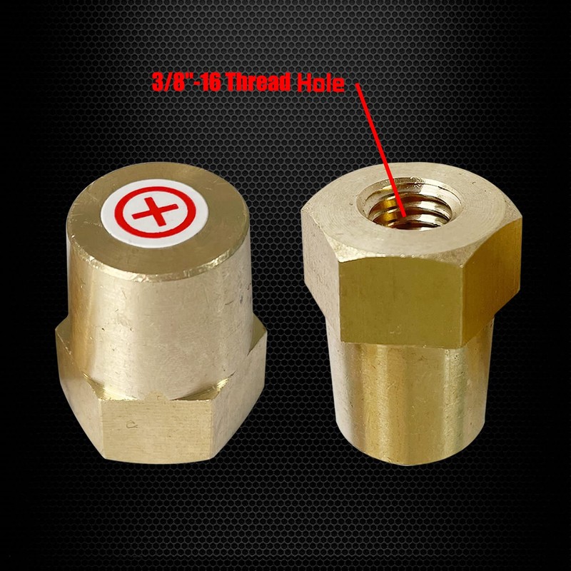 Ampper 3/8"-16 Thread Female Brass Battery Terminal Post Adapter Battery