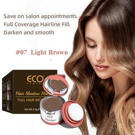 Hairline Powder，Instantly Conceals Hair Loss, Root Touch up Powder, Hair Shadow Toppers for Women & Men, Touch Up for Thinning Gray Hair, Windproof & Sweatproof, Medium Brown Bronzer Color Daily Makeup - color: brown, quantity: Tow bottle