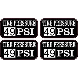 StickerTalk Tire Pressure 49 PSI Vinyl Stickers, 1 Sheet of 4 Stickers, 2 inches by 1 inch Each