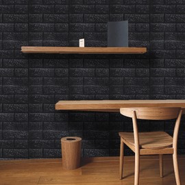 WADILE 40 PCS 3D Brick Peel and Stick Wallpaper, 3D Brick Wall Panels Self Adhesive, Waterproof PE Foam Paintable,for Bedroom/Living Room/Kitchen/TV Wall and Home Decoration