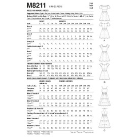 McCall's Misses' Fit and Flared Dress Sewing Pattern Kit, Code M8211, Sizes 8-10-12-14-16, Multicolor