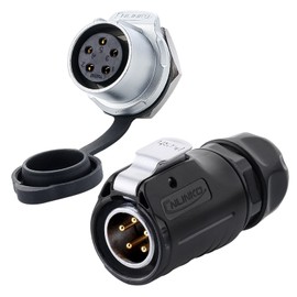 CNLINKO LP20 5 Pin Waterproof Connectors,IP68 Circular Connectors Fast Locking Plug,2-12 Pin Power Connector M20 Male Female Plug,LED Outdoor Lighting Connectors(5 Pin)