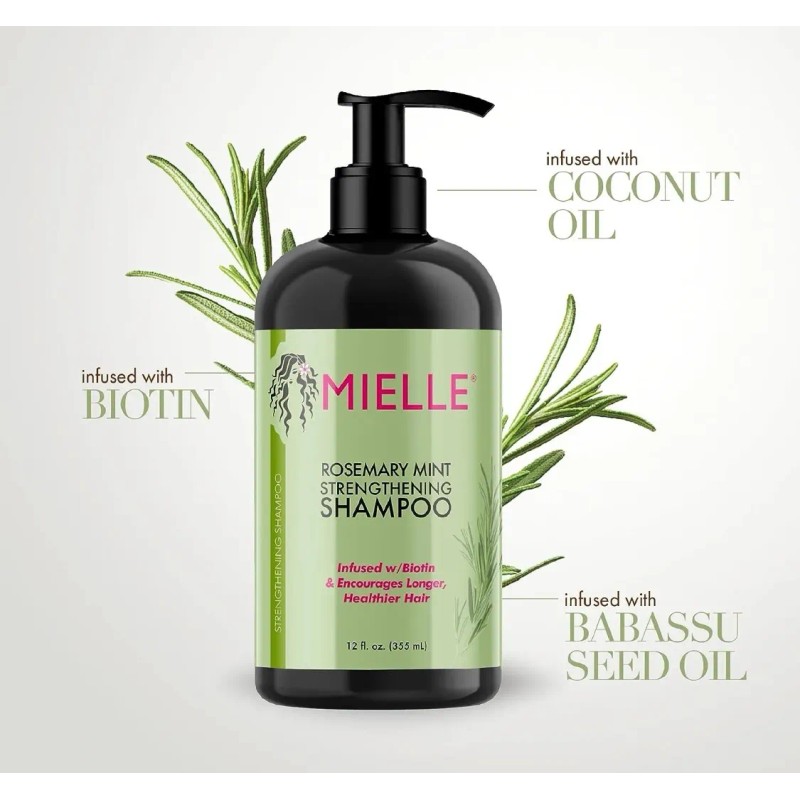 Set Fortalecedor De Menta Y Romero, 4 Piezas, Mielle Organic