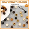 120 Pcs Loc Beads for Braids Hair Women Wooden Wood