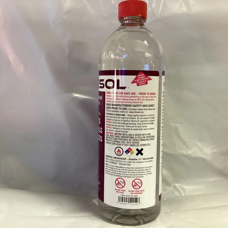 FIRESOL High Purity Ethanol 1 Liter - Bioethanol Fuel for