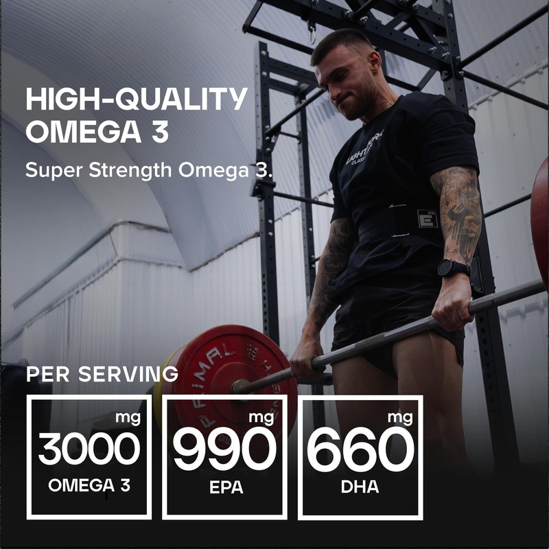 Bulk Super Strength Omega 3 Softgels, 1 Month Supply, Pack