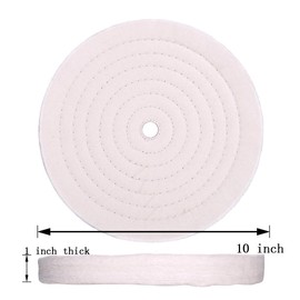 BLSGBUIDING Buffing Polishing Wheel 10 inch Extra Thick Fine Cotton (70 Ply) for Bench Grinder with 3/4'' Arbor Hole,2 Pack