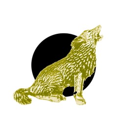 C18 Wolf CHROME GOLD COLOURED English Pewter on an Air Freshener fits on a Vent Clip Kit Decoration
