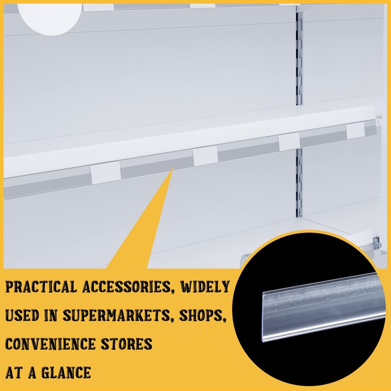Fainne 25 Pcs Shelf Label Strips 1.25''H x 48"L Self