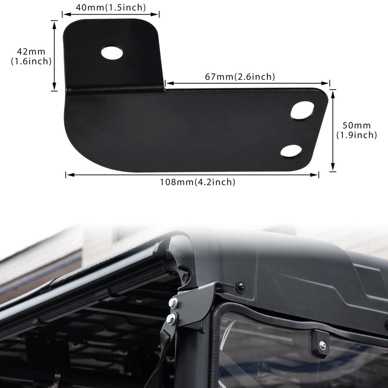 SAUTVS UTV Rear Roof Light Brackets, Rear Pro-fit Cage LED