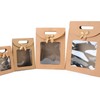 Kraft Gift Bag with Transparent Window & Ribbon Handles - Brown Paper 6ea