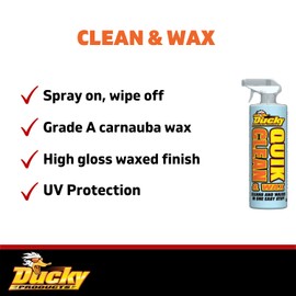 DUCKY PRODUCTS Quik Clean & Wax: Spray Cleaner for Car, Boat, Motorcycle & RV Exterior Detailing, 128 oz