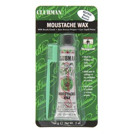 Clubman Moustache Wax with Brush Comb - Neutral 14g