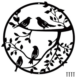 HZBAKLO Metal Wall Art Decor, 11.8 Inch Metal Bird on Tree Branch Bird Wall Silhouette Birds Wall Art Decor Hanging Black Wrought Iron Wall Decor for Home Living Room