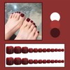 NICENEEDED 24PCS Burgundy Fake Toe Nails, Short Square Acrylic Toenails
