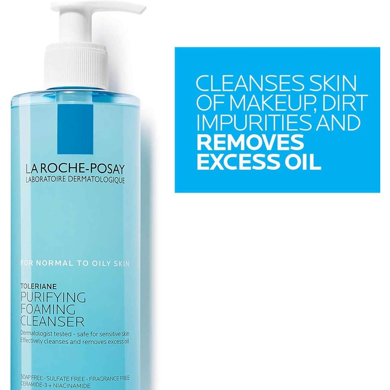 La Roche-Posay - Limpiador espumoso purificante Toleriane, 13.52 onzas líquidas