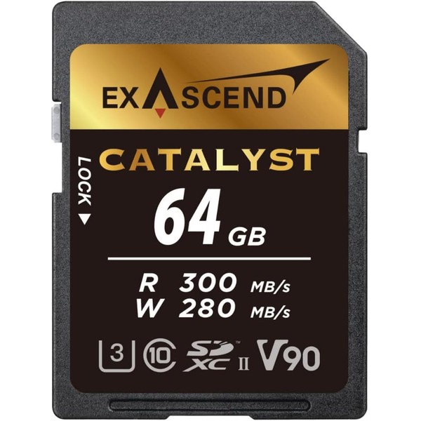 Exascend Catalyst 300MB/s 64GB SDXC UHS-II V90 Memory Card Cinema-Quality