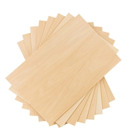HugeDE 4 Pcs 2mm Thin Wood Sheets Unfinished Wooden Sheets Wood Squares Boards Rectangle Wood Cotouts Thick Wood Slices Craft Blank Wood Pieces 300 x 200 x 2 mm