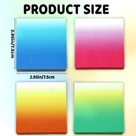 Transparent Sticky Notes,Clear Sticky Notes,3x3 in Gradient 4 Color Waterproof Tabs in 4,Office Message Note Paper 200 Sheets