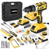 21V Cordless Drill Driver Kit, 25+1 Clutch, 2 Batteries &