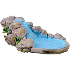 Sluswallow 1Pc Blue DIY Miniature Mini Water Pool Fairy Garden Lawn Ornament Outdoor Statues for Mountain Dollhouse Decor Craft Garden Sculptures and Statues