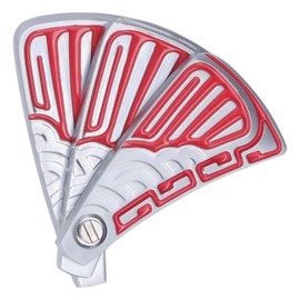 Folding Fan Shaped Magnetic Slider Haptic Toy Adult Stainless Steel Anxiety Stress Relief Push Slider Toy Red