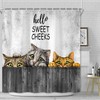 iTapnoom Funny Cute Cat Shower Curtain, Hello Sweet Cheeks Animal