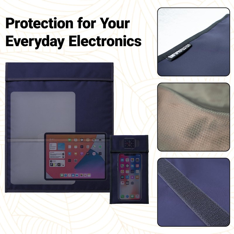 Faraday Bags 2 Pack,Signal Blocking Pouch for Laptop (16‘’x14), Phone(8.5"x4.5")