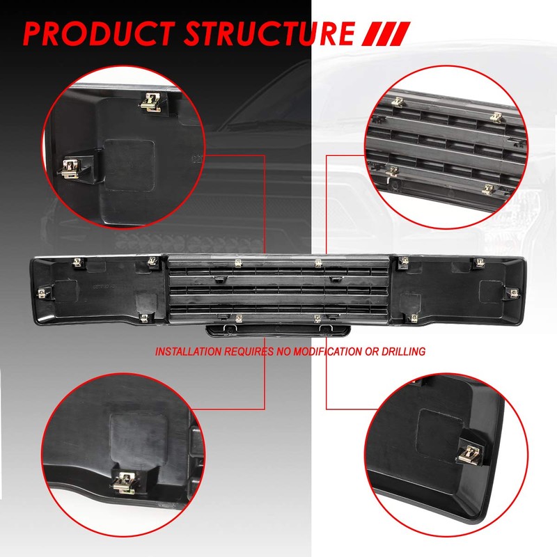 Auto Dynasty OE Style Front Bumper Trim Panel+License Plate Bracket