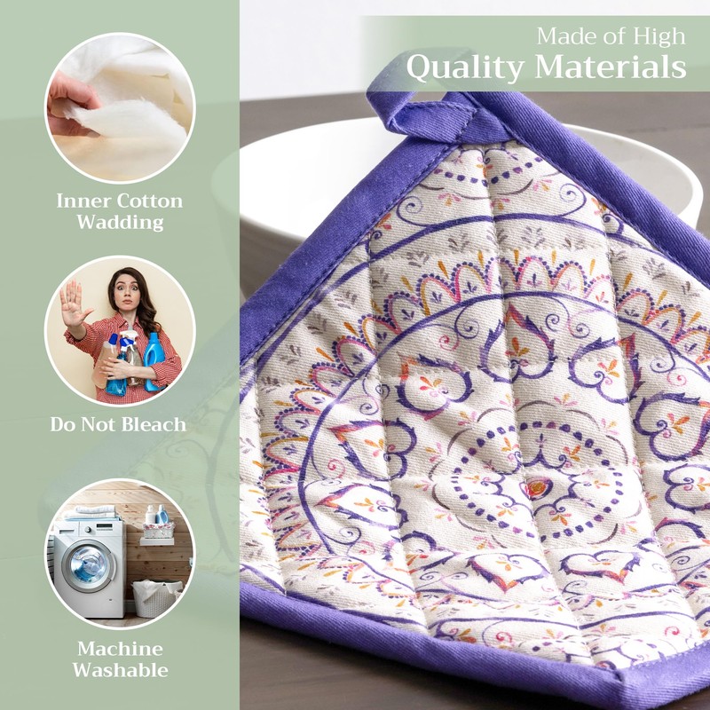 Maison d' Hermine Pot Holders 100% Cotton Heat Resistant Potholders