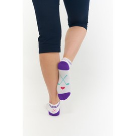 Surprizeshop Ladies Golf Socks (3 Pack) | Cushioned Sole | Extended Tab at rear | One Size UK 4-7 | Compression Fit for Support & Comfort | Womens Golf Socks… (White - Ankle Socks)