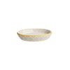 Large Oval Ceramic Soap Dish with Floral Prints, Yellow Trim,
