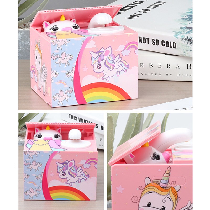 Christmas Stealing Coin Money Box Toy Santa Claus Piggy Bank