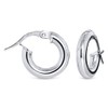 Miore 9 ct White Gold Plain Creole Earrings