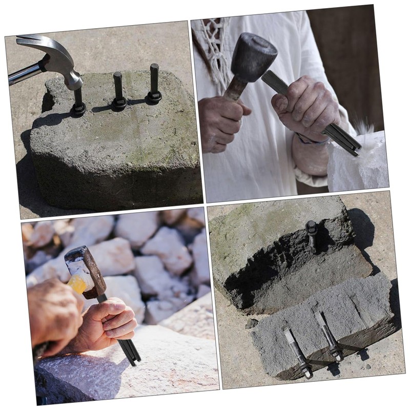 LALAFINA 2 pcs Professional Stone Splitter Tool Sturdy Wedge for