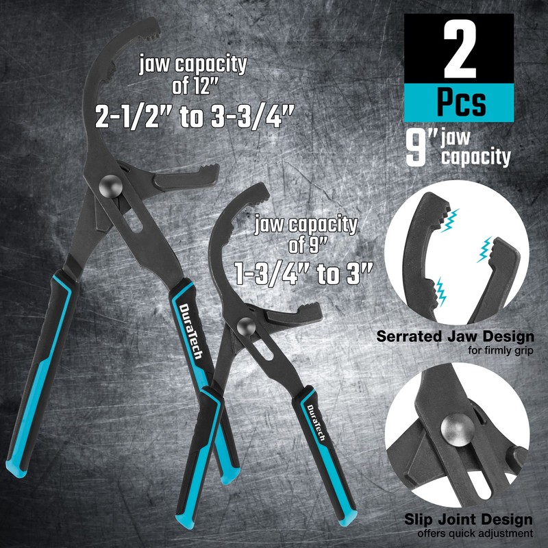 DURATECH 8-Piece Oil Filter Swivel Wrench Set, Wrenches Cover 2-3/4"