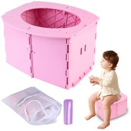Potty for On the Go - Foldable Toilet Seat Children, Vegena Potty for Children, Children's Toilet with Pockets, Toilet for Car, Camping, Travel