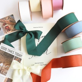 MORSUNBELA Green Ribbon Chiffon Ribbon Grosgrain Ribbon Green Ribbons for Gift Wrapping Sewing Ribbons 1 Inch x 25 Yd Eucalyptus Green Gift Ribbon