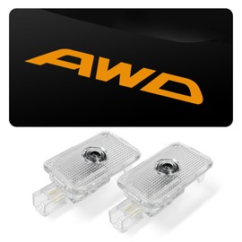 JHGFVC 2Pcs Car Door Light Logo Projector for Subaru Outback Accessories, Non Fade Courtesy Projector Laser Lamp, Welcome LED Ghost Shadow Puddle Lights (AWD ORANGE)