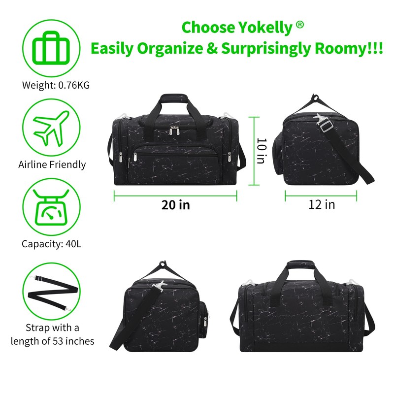 YoKelly Gym Bag Sport Duffle Bag - 20 inch Weekender
