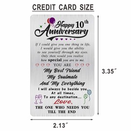 Alotozo 10 Year Wedding Anniversary Card - Happy 10th Wedding Anniversary Cards Gifts for Husband Wife - 10 Years Anniversary Card for Him Her