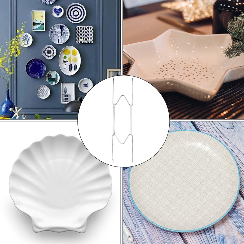 12pcs Plate Hangers for Wall, 6/8/10 Inch Invisible Spring Vertical