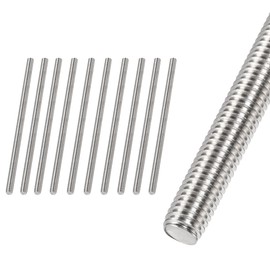 HiPicco M6 x 140mm Fully Threaded Rod & Studs, 304 Stainless Steel Right Hand Threads Rods, M6-1 Thread Pitch for Anchor Bolts, Clamps, Hangers and U-Bolts 10pcs
