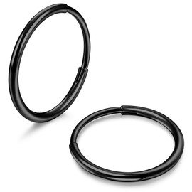 MILACOLATO G23 Titanium Hoop Earrings for Women Men Hypoallergenic Small Hoop Earrings Gold/Silver/Rose Gold/Black Piercing Ear Helix Piercings Cartilage Daith Tragus Septum Piercing Ring 8-12 mm,