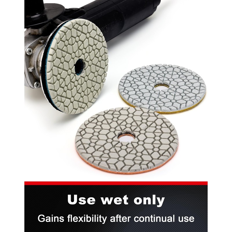 Panfreet 3 Step Diamond Polishing Pads 4-inch Wet for Granite